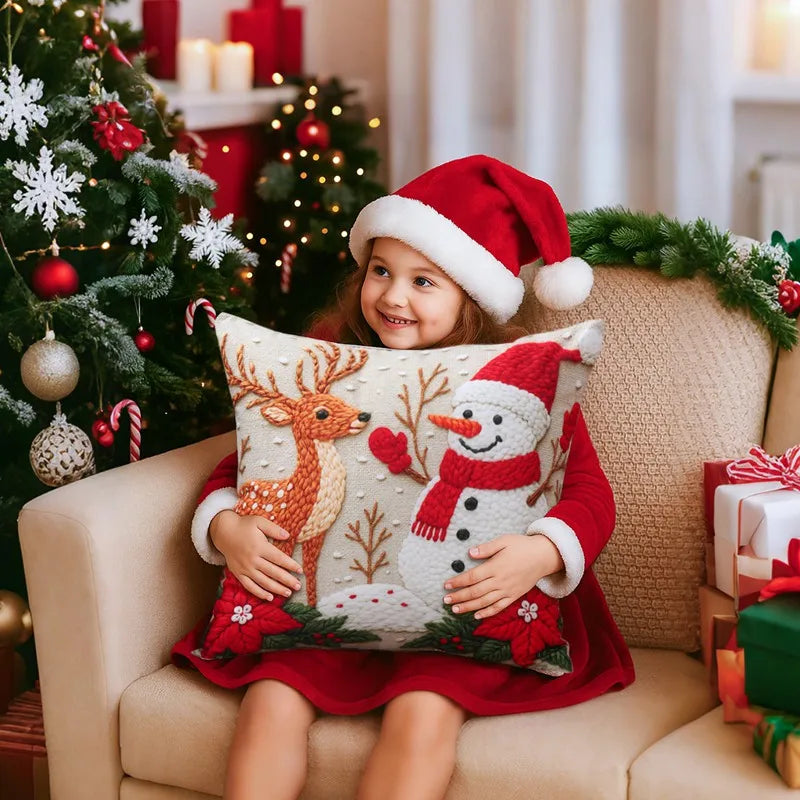 4pcs Merry Christmas Cushion Cover Home Decorations 2025 Christmas Ornament Pillow Case Xmas Navidad Gifts New Year Gifts 2026