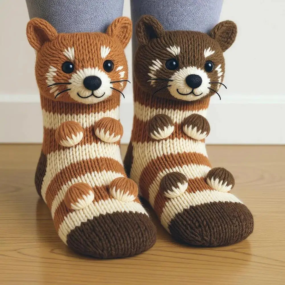 Cute Cartoon Animal Knitted Warm Indoor Socks Soft Comfortable Home Stocking Suitable Gifts For Friends And Family