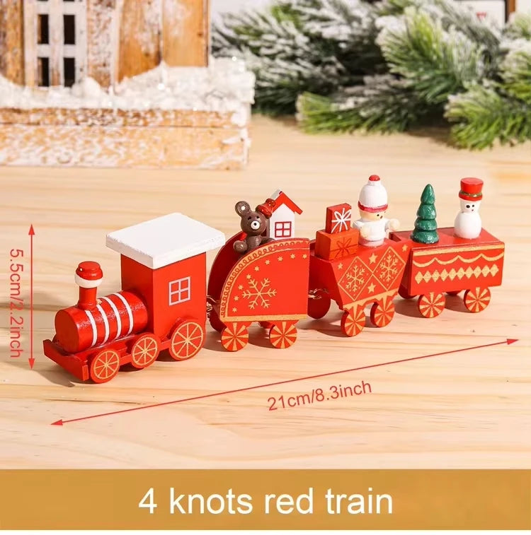 Christmas Train Merry Christmas Decorations For Home 2024 Cristmas Wooden Ornament Xmas Navidad Noel Gifts New Year 2025