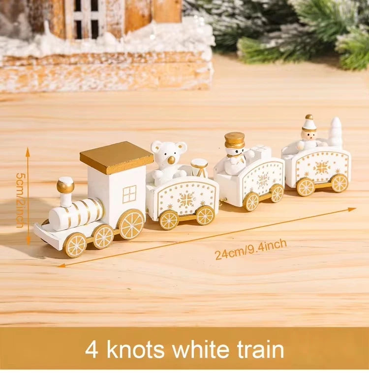 Christmas Train Merry Christmas Decorations For Home 2024 Cristmas Wooden Ornament Xmas Navidad Noel Gifts New Year 2025