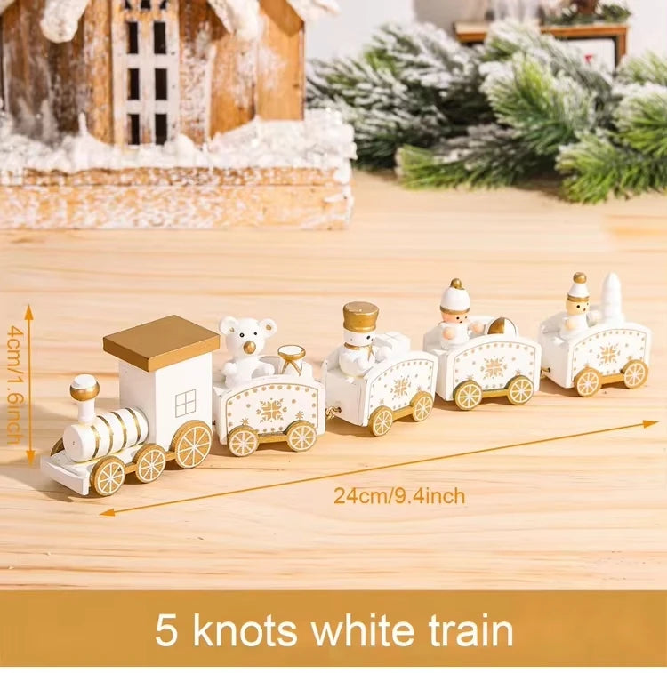 Christmas Train Merry Christmas Decorations For Home 2024 Cristmas Wooden Ornament Xmas Navidad Noel Gifts New Year 2025