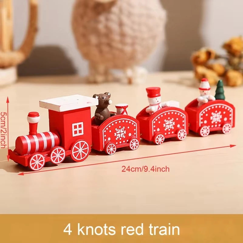 Christmas Train Merry Christmas Decorations For Home 2024 Cristmas Wooden Ornament Xmas Navidad Noel Gifts New Year 2025