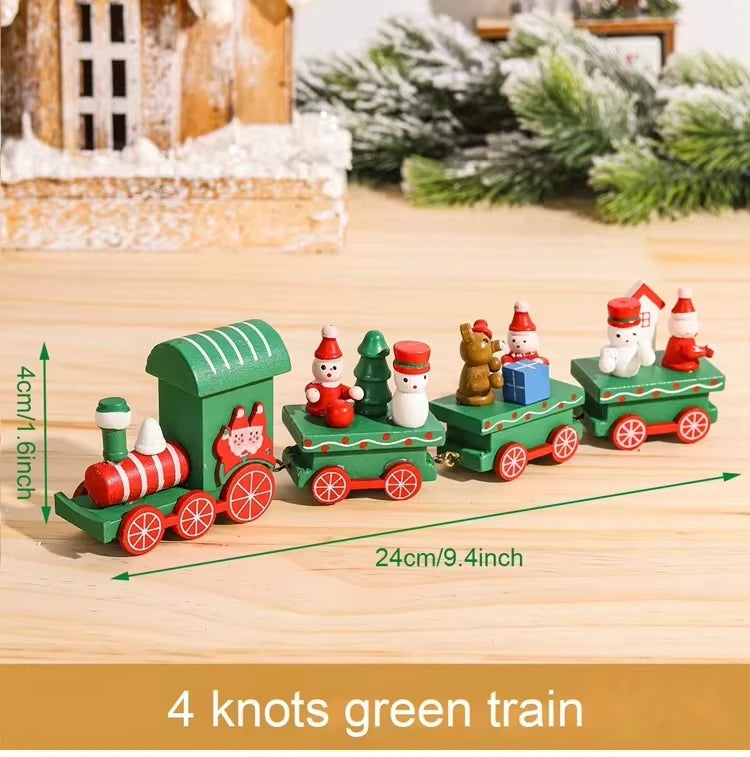 Christmas Train Merry Christmas Decorations For Home 2024 Cristmas Wooden Ornament Xmas Navidad Noel Gifts New Year 2025