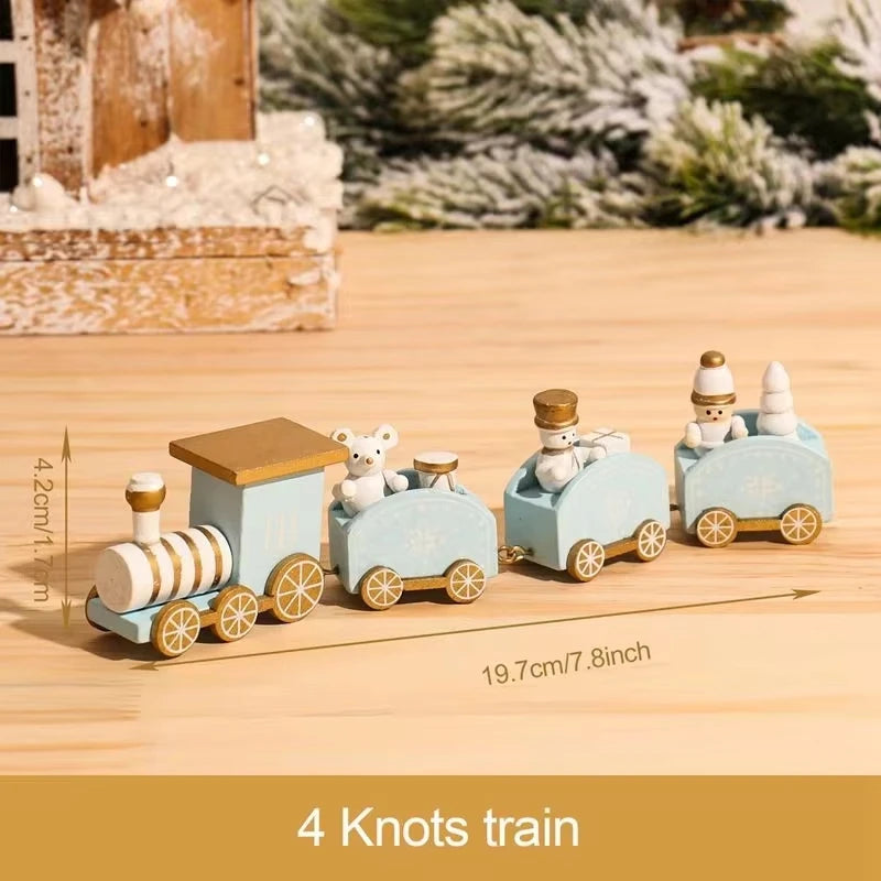 Christmas Train Merry Christmas Decorations For Home 2024 Cristmas Wooden Ornament Xmas Navidad Noel Gifts New Year 2025