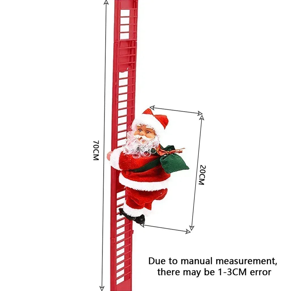 2025 Santa Claus Doll Climbing Ladder with Music Doll, Christmas Tree Ornaments Decorations For Home Navidad New Year Kids Gift