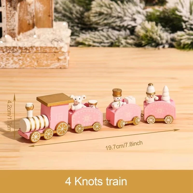 Christmas Train Merry Christmas Decorations For Home 2024 Cristmas Wooden Ornament Xmas Navidad Noel Gifts New Year 2025