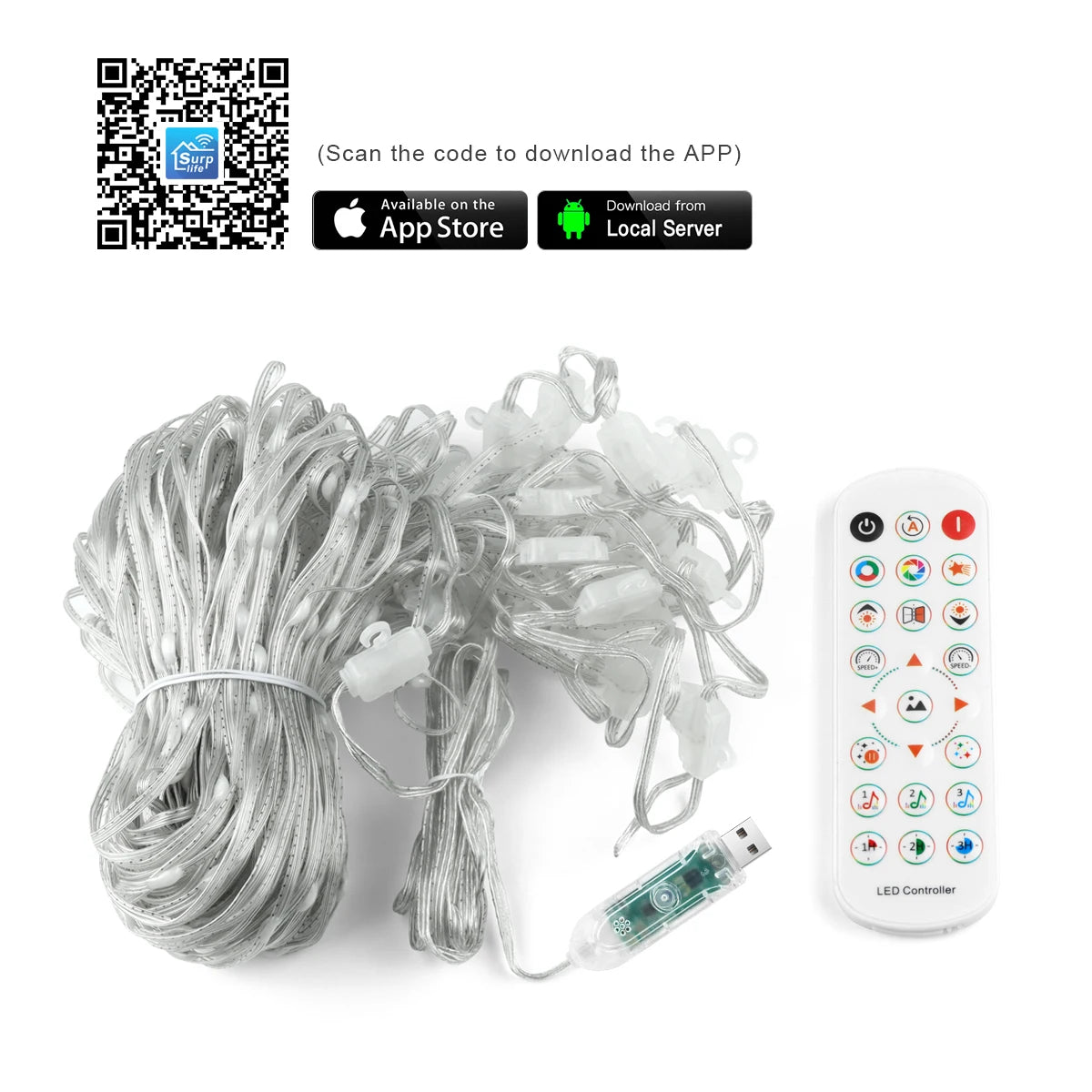 APP Control Smart Curtain Lights USB 400 LEDs Music Rhythm DIY Text Pattern Display for Room Christmas Decor LED String Light