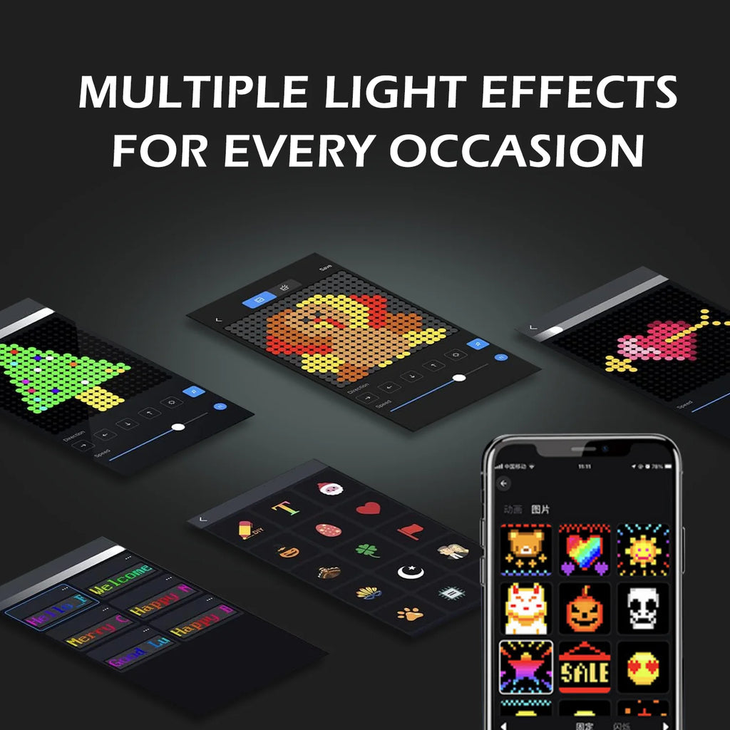 APP Control Smart Curtain Lights USB 400 LEDs Music Rhythm DIY Text Pattern Display for Room Christmas Decor LED String Light