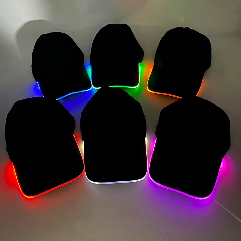 Fashion Attractive Glowing Decor Supplies Christmas LED Optical Fiber Baseball Cap Flashing For Carnival Party In THe Dark Night
