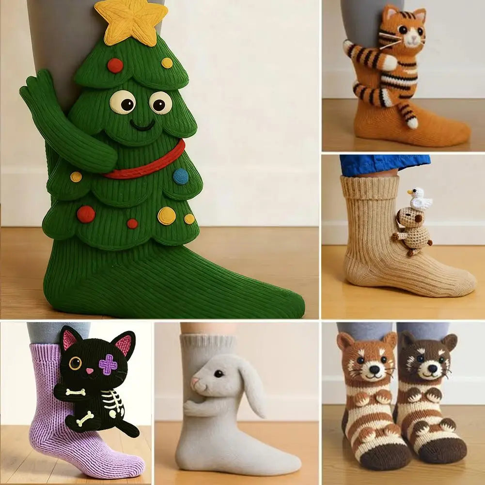 Cute Cartoon Animal Knitted Warm Indoor Socks Soft Comfortable Home Stocking Suitable Gifts For Friends And Family