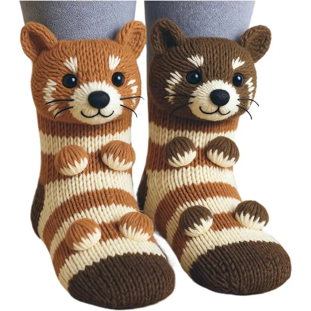 Cute Cartoon Animal Knitted Warm Indoor Socks Soft Comfortable Home Stocking Suitable Gifts For Friends And Family