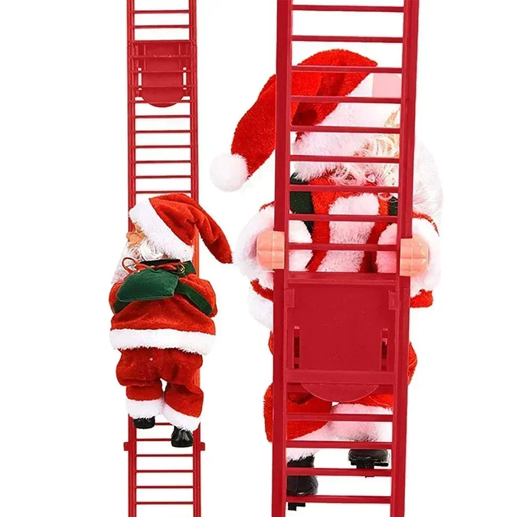 2025 Santa Claus Doll Climbing Ladder with Music Doll, Christmas Tree Ornaments Decorations For Home Navidad New Year Kids Gift