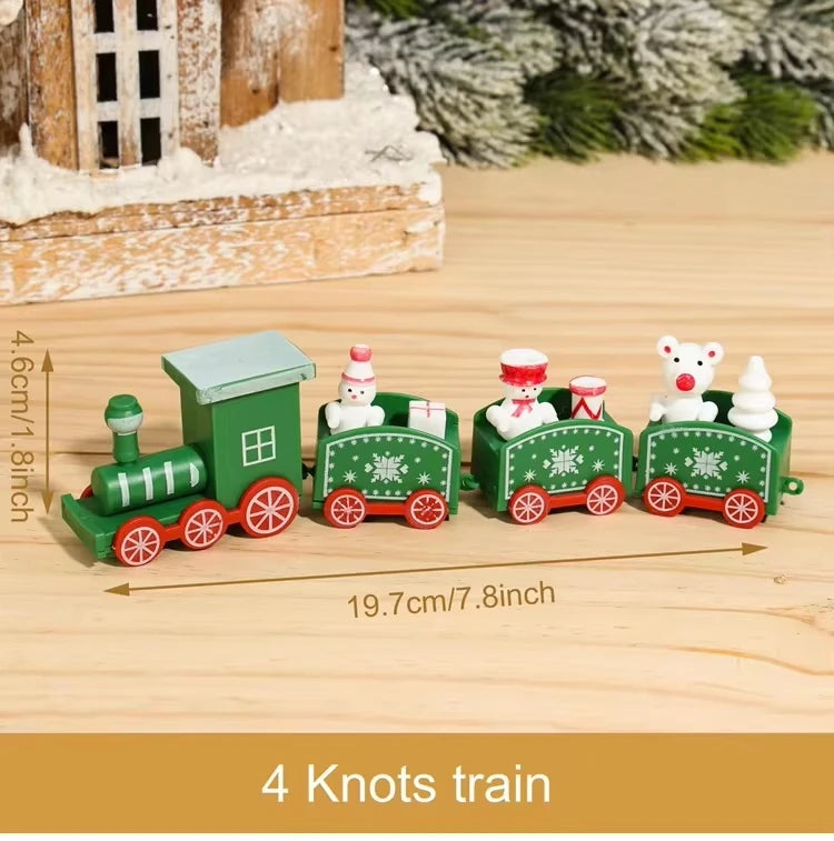 Christmas Train Merry Christmas Decorations For Home 2024 Cristmas Wooden Ornament Xmas Navidad Noel Gifts New Year 2025